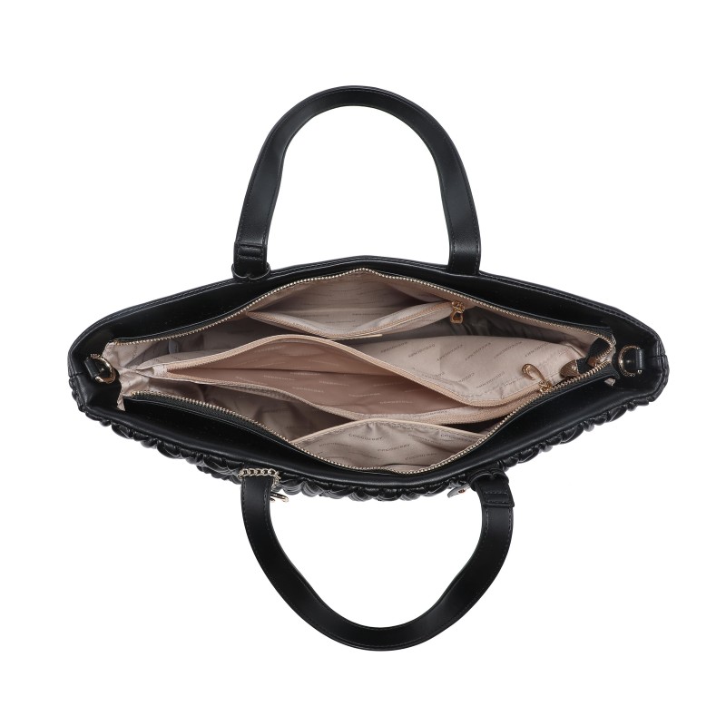 Cocoberry Textured Quilted Tote Bag in grey gallery image 4