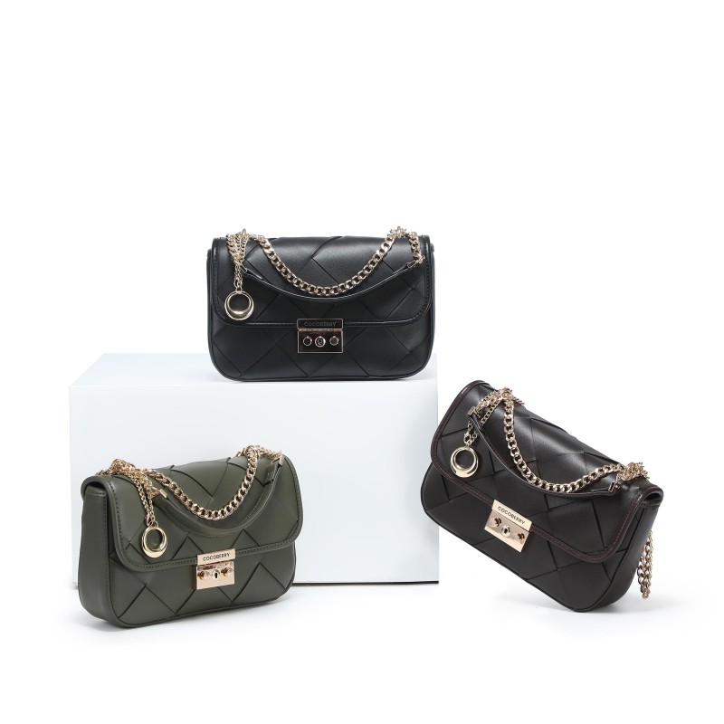 Cocoberry dark green Quilted Chain Shoulder Bag with Gold Lock gallery image 6